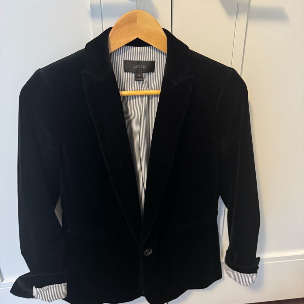 J. Crew Black Velvet Women's Blazer mint condition